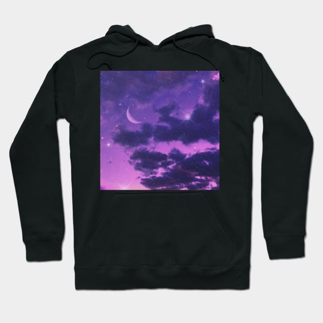 Crescent Moon On A Cloudy Day Hoodie by RiddhiShah